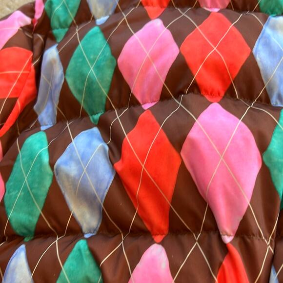 $451 RACHEL ANTONOFF argyle plaid belted puffer jacket S - Picture 9 of 11